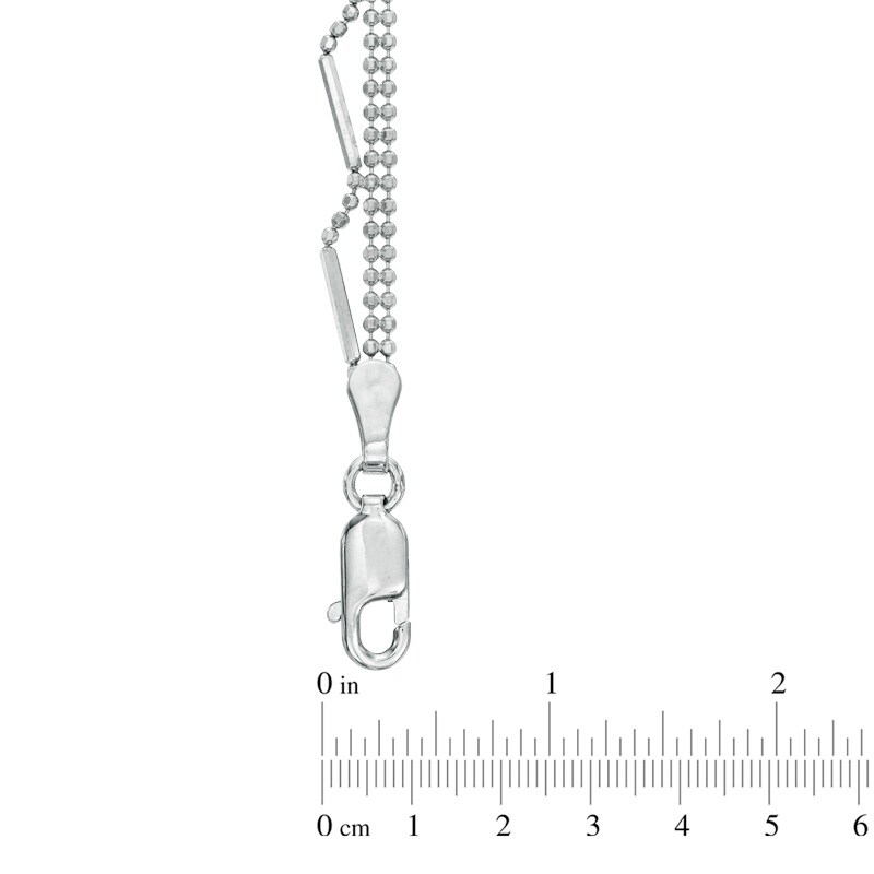 Main Image 2 of Beaded Flower Necklace in Sterling Silver - 17"