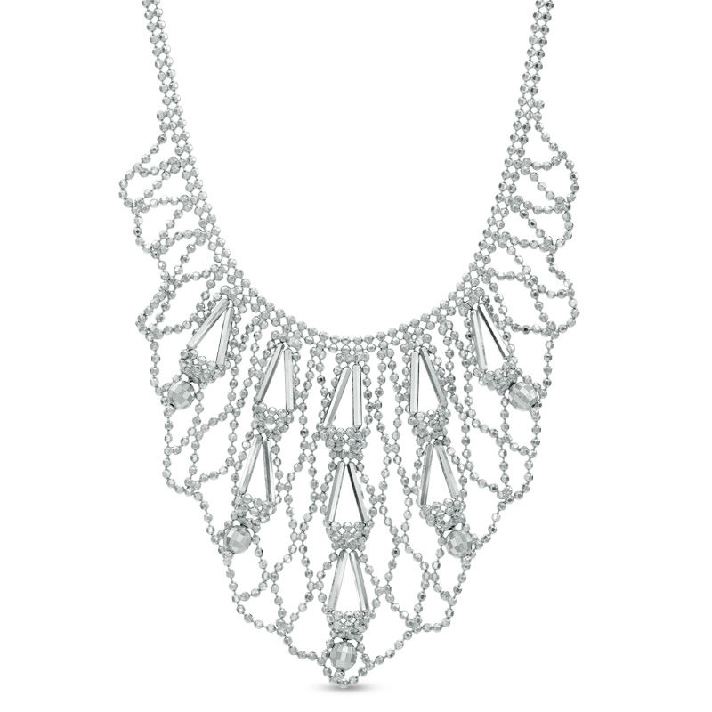 Sterling silver bib necklace deals