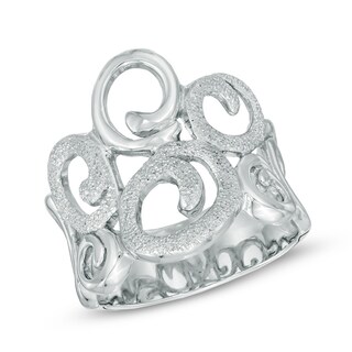Diamond-Cut Circles Ring in Sterling Silver