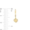Small Puffed Heart Drop Earrings in 10K Gold