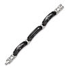 Thumbnail Image 0 of Midnight Cable by Edward Mirell Black Titanium and Sterling Silver Double Cable Bracelet with Black Spinel - 8.0"