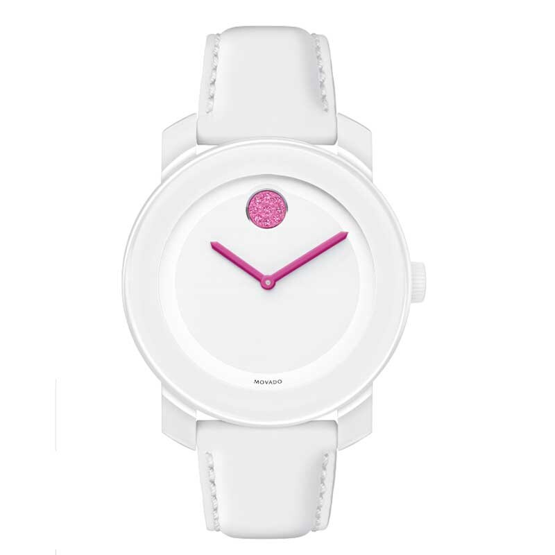 Main Image 1 of Ladies' Movado Bold® Pink Crystal Accent Watch with White Dial (Model: 3600176)