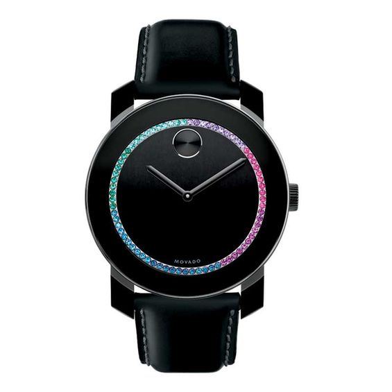 Peoples Ladies Movado Bold Multi Colour Crystal Strap Watch with Black Dial Model 3600181 Coquitlam Centre