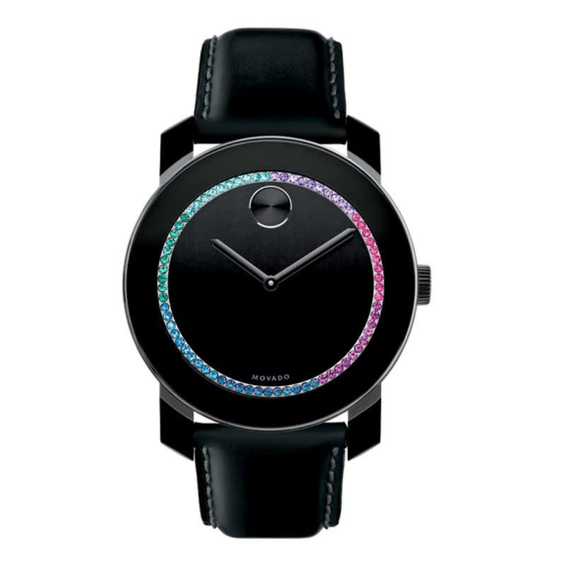 Ladies' Movado BoldÂ® Multi-Colour Crystal Strap Watch with Black Dial (Model: 3600181)