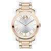 Ladies' Movado Bold® Rose-Tone Stainless Steel Watch with Silver-Tone Dial (Model: 3600200)