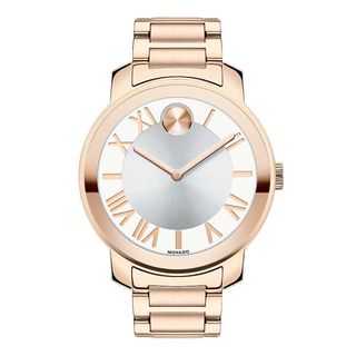Ladies' Movado Bold® Rose-Tone Stainless Steel Watch with Silver-Tone Dial (Model: 3600200)