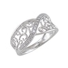 Thumbnail Image 1 of 0.10 CT. T.W. Diamond Scroll Ring in Sterling Silver