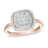 0.50 CT. T.W. Diamond Cluster Frame Ring in 10K Rose Gold
