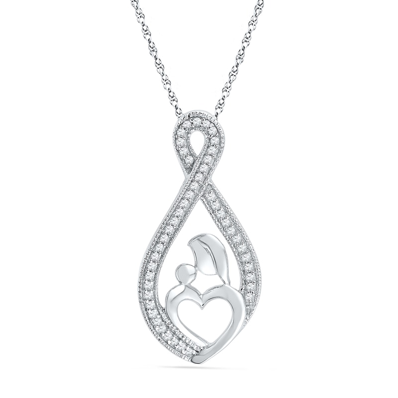 0.20 CT. T.W. Diamond Motherly Love Infinity Pendant in Sterling Silver|Peoples Jewellers