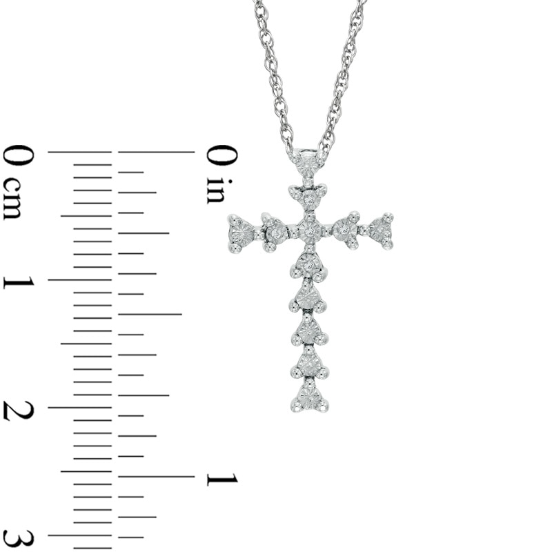 Diamond Accent Cross Pendant in Sterling Silver