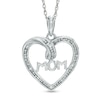 Thumbnail Image 0 of Diamond Accent "MOM" Heart Pendant in Sterling Silver