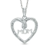 Diamond Accent "MOM" Heart Pendant in Sterling Silver