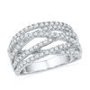 Thumbnail Image 0 of 0.63 CT. T.W. Diamond Multi-Row Crossover Ring in 10K White Gold