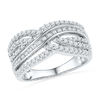 0.50 CT. T.W. Diamond Layered Crossover Ring in 10K White Gold