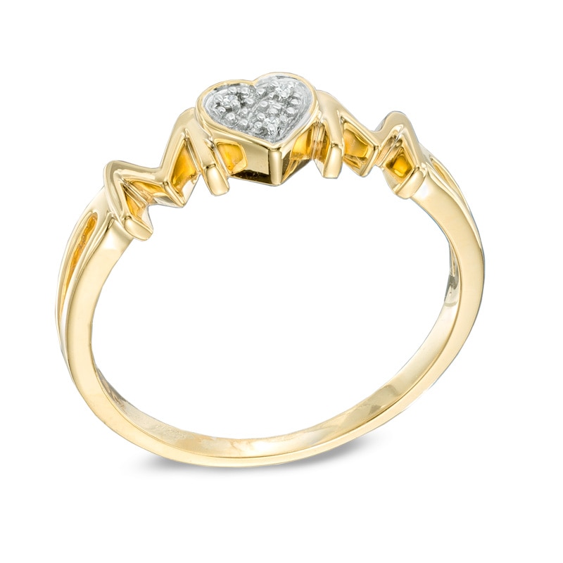 Main Image 2 of Diamond Accent "MOM" Ring in 10K Gold