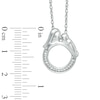 Thumbnail Image 1 of 0.10 CT. T.W. Diamond Motherly Love Circle Pendant in Sterling Silver