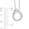 0.10 CT. T.W. Diamond Motherly Love Circle Pendant in Sterling Silver