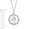 0.15 CT. T.W. Diamond Motherly Love Flower Pendant in Sterling Silver