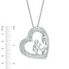 Thumbnail Image 1 of 0.33 CT. T.W. Diamond Motherly Love Tilted Heart Pendant in Sterling Silver