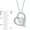 Thumbnail Image 1 of 0.20 CT. T.W. Diamond Motherly Love Tilted Heart Pendant in Sterling Silver