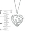 Thumbnail Image 2 of 0.10 CT. T.W. Diamond Motherly Love Scroll Heart Pendant in Sterling Silver