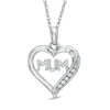 Thumbnail Image 0 of Diamond Accent "MUM" Heart Pendant in Sterling Silver