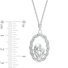 Thumbnail Image 1 of 0.10 CT. T.W. Diamond Motherly Love Scallop Oval Pendant in 10K White Gold