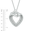 Thumbnail Image 2 of 0.25 CT. T.W. Diamond Motherly Love Heart Pendant in 10K White Gold