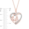 Thumbnail Image 2 of Diamond Accent Family Heart Pendant in 10K Rose Gold