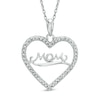 Thumbnail Image 0 of Diamond Accent "MOM" Heart Pendant in 10K White Gold