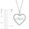 Thumbnail Image 1 of Diamond Accent "MOM" Heart Pendant in 10K White Gold