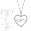 Diamond Accent "MOM" Heart Pendant in 10K White Gold