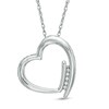 Thumbnail Image 0 of Diamond Accent Tilted Heart Pendant in 10K White Gold