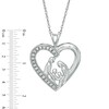 Thumbnail Image 2 of 0.10 CT. T.W. Diamond Family Love Heart Pendant in 10K White Gold