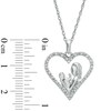 0.10 CT. T.W. Diamond Motherly Love Heart Pendant in 10K White Gold