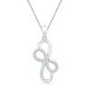 Thumbnail Image 0 of 0.16 CT. T.W. Diamond Double Infinity Pendant in Sterling Silver