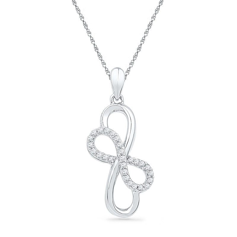 0.16 CT. T.W. Diamond Double Infinity Pendant in Sterling Silver