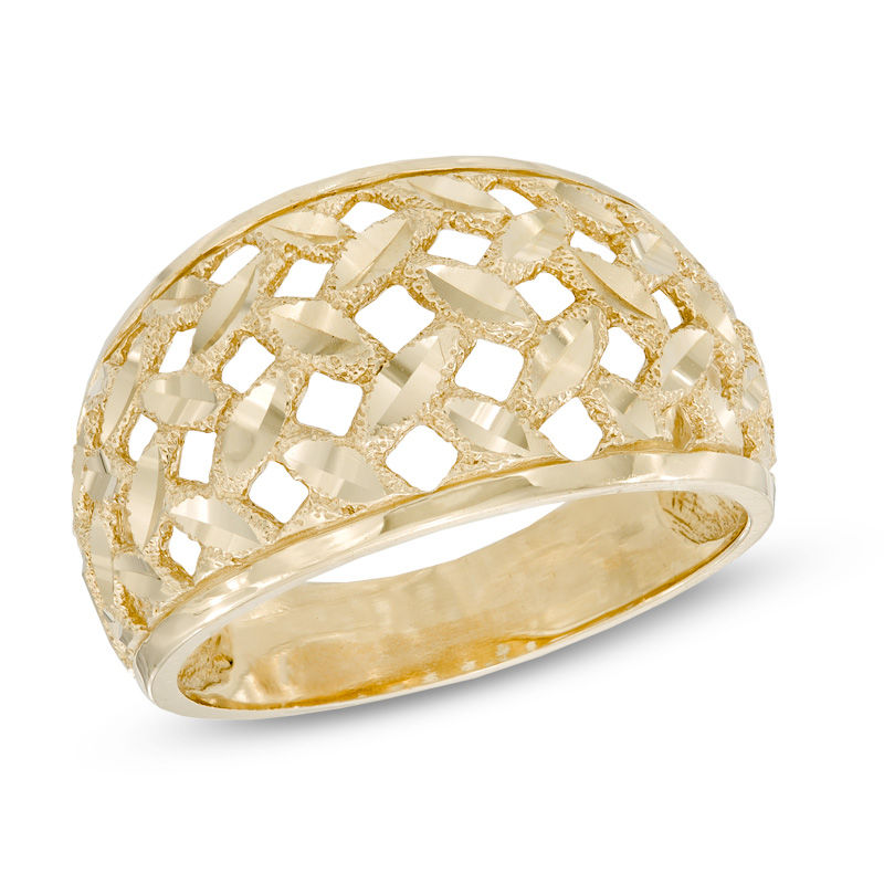 Diamond Cut Basket Weave Ring in 10K Gold