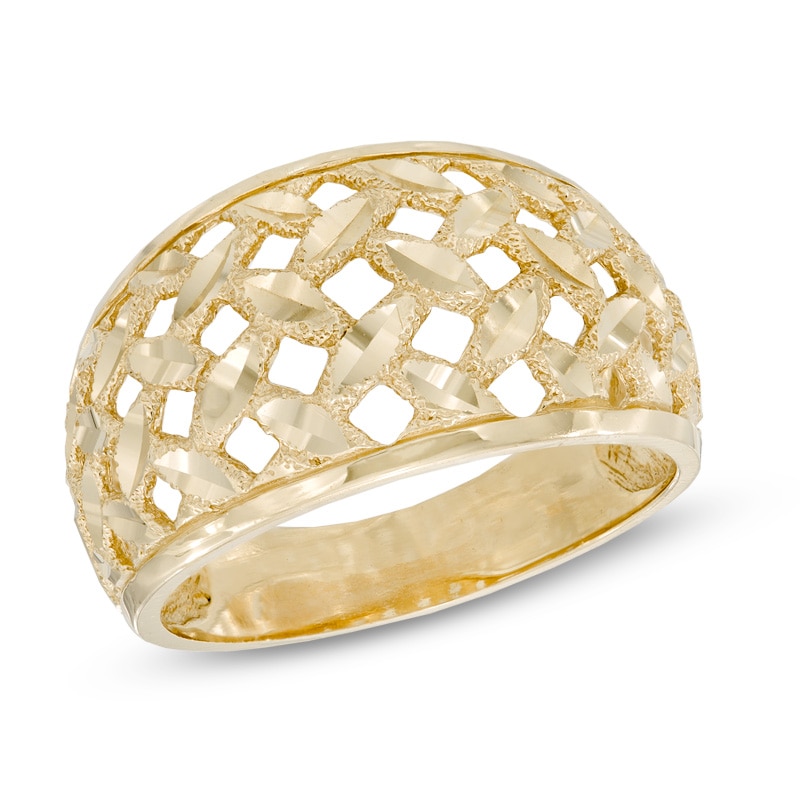 Diamond-Cut Basket Weave Ring in 10K Gold|Peoples Jewellers