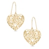 Thumbnail Image 0 of Diamond-Cut Filigree Swirl Heart Drop Earrings in 10K Gold