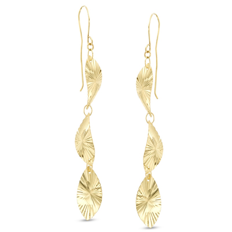 Diamond-Cut Sparkle Drop Earrings in 10K Gold