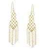 Thumbnail Image 0 of Beaded Chain Fringe Drop Earrings in 10K Gold