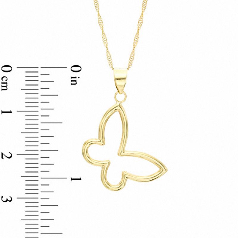 Butterfly Pendant in 10K Gold - 17"