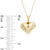 Thumbnail Image 2 of Puff Heart Pendant in 10K Gold - 17"