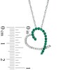 Thumbnail Image 1 of Lab-Created Emerald and White Sapphire Heart Pendant in Sterling Silver