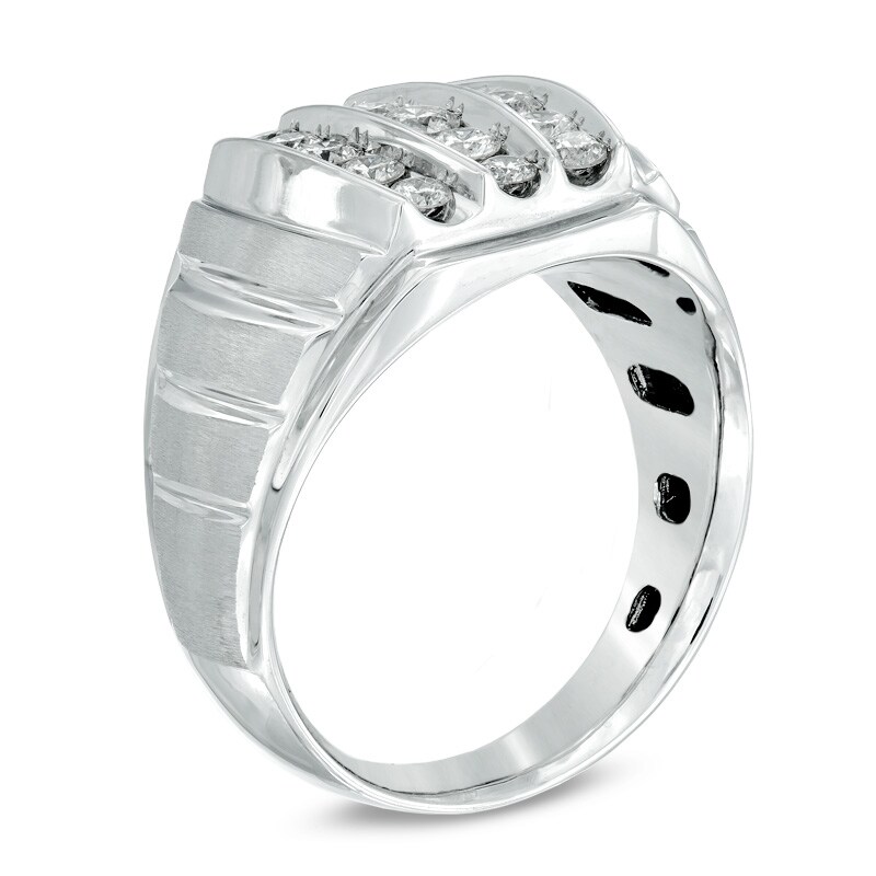 Main Image 2 of 1.00 CT. T.W. Diamond Stripe Ring in 10K White Gold