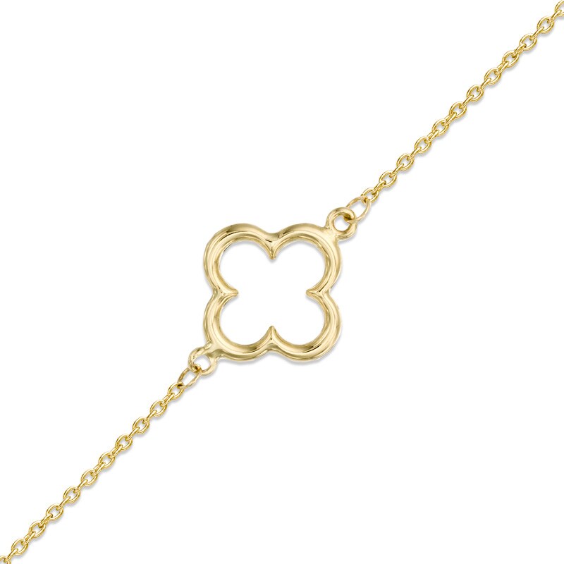 Main Image 1 of Clover Bracelet in 10K Gold - 7.5"