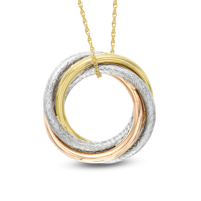 Love Knot Pendant in 10K Tri-Tone Gold|Peoples Jewellers