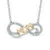 Thumbnail Image 0 of Diamond Accent "MOM" Infinity Necklace in Sterling Silver and 14K Gold Plate