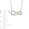 Diamond Accent "MOM" Infinity Necklace in Sterling Silver and 14K Gold Plate